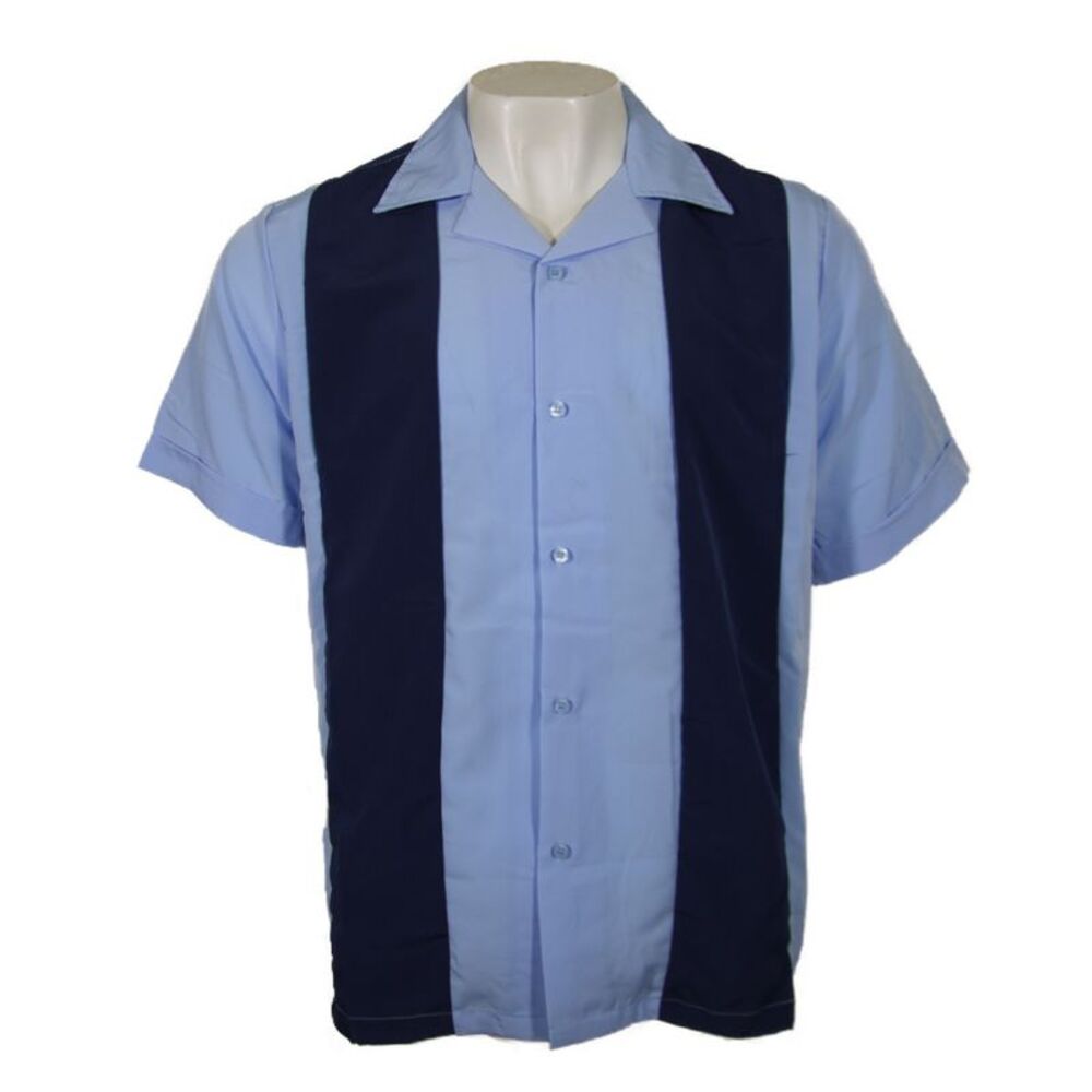 Maximos Men's Retro Classic Two Tone Bowling Shirt